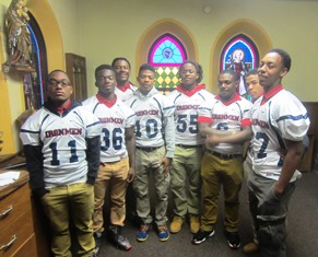 football team in the sacristy